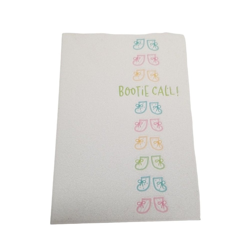 New Baby Shower Greeting Card Bootie Call Unisex Congratulations Fuzzy Flocked